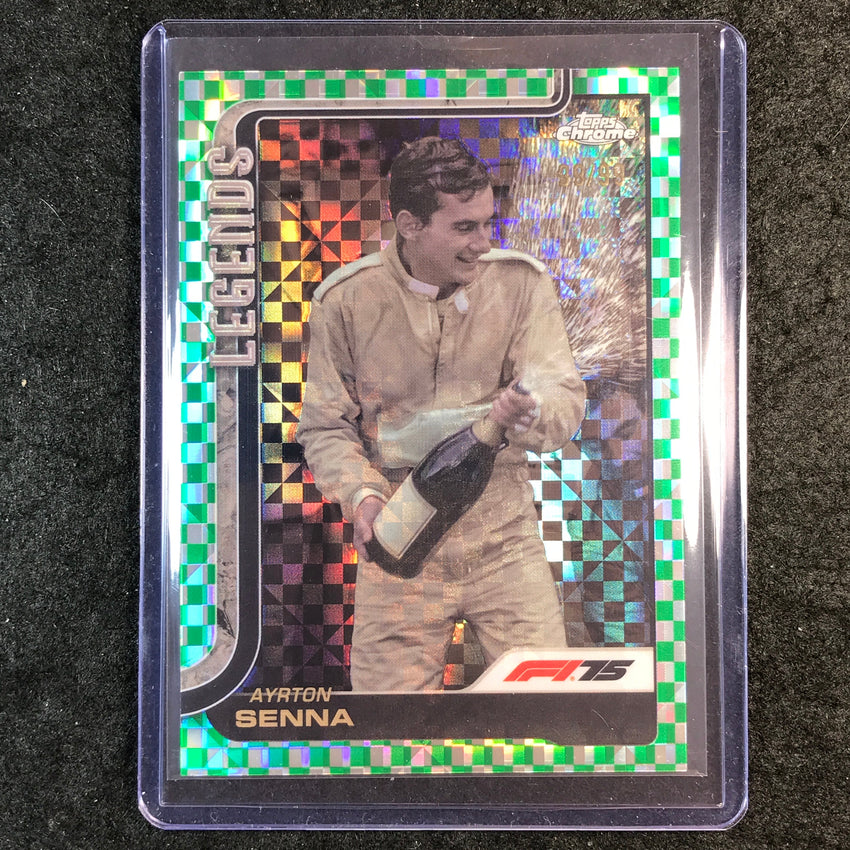 2025 Topps Chrome F1 AYRTON SENNA Legends Green Checker Flag 99/99 #162