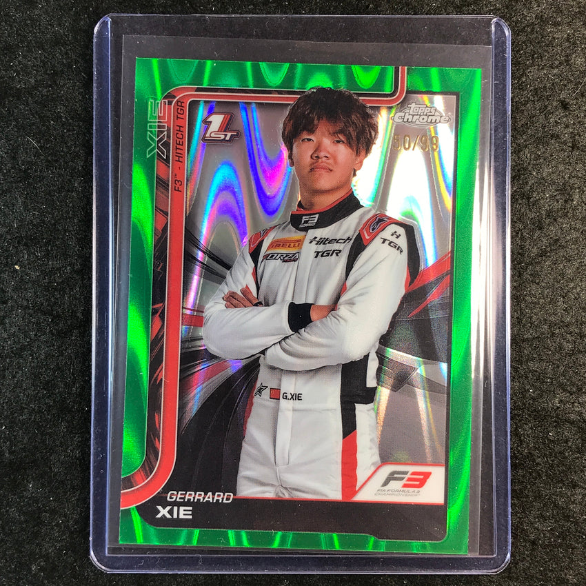 2025 Topps Chrome F1 GERRARD XIE Green RayWave 50/99 #56