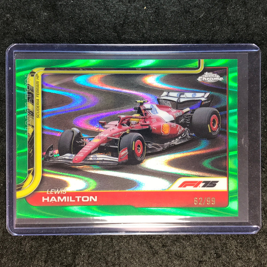 2025 Topps Chrome F1 LEWIS HAMILTON Green RayWave 62/99 #76