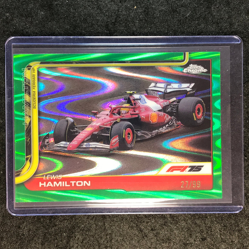 2025 Topps Chrome F1 LEWIS HAMILTON Green RayWave 27/99 #76