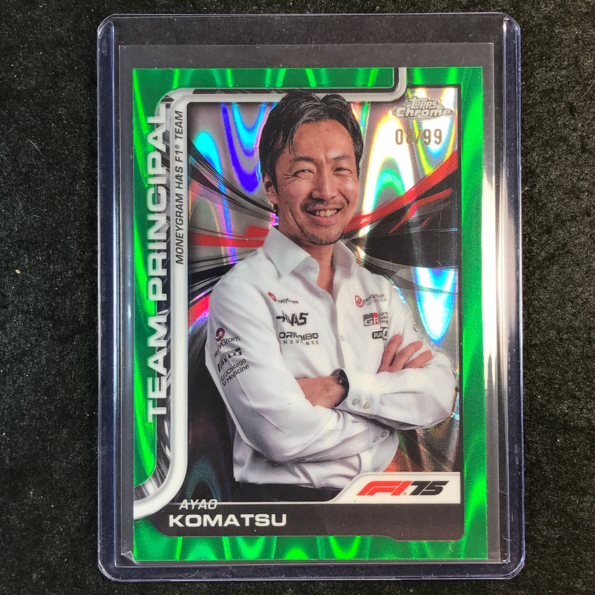 2025 Topps Chrome F1 AYAO KOMATSU Team Principal Green RayWave 8/99 #198