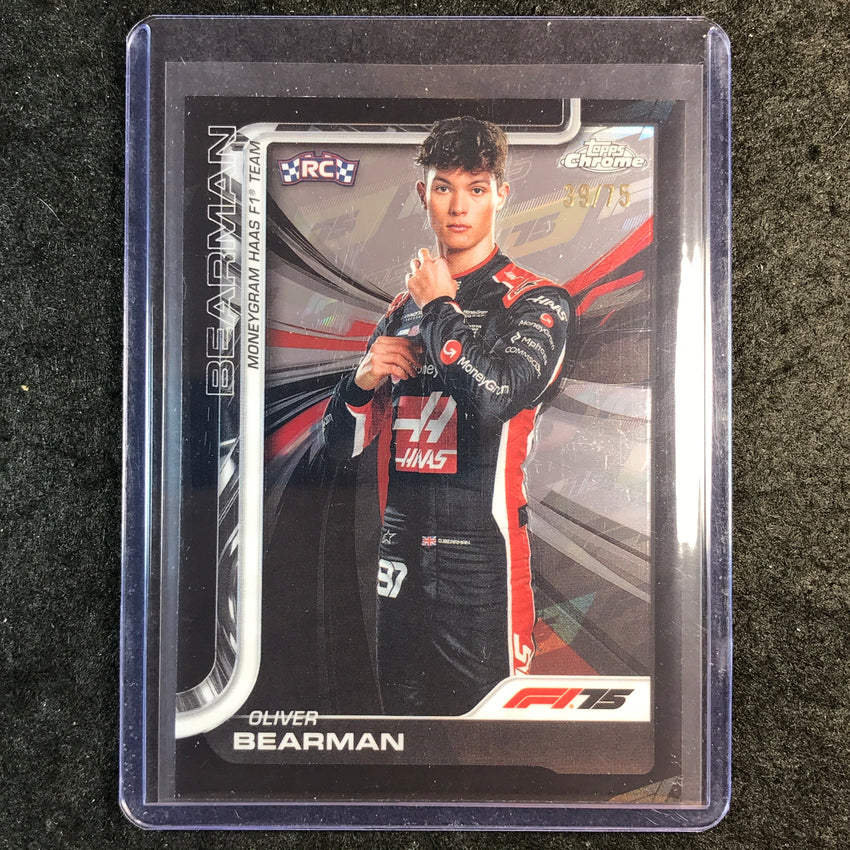 2025 Topps Chrome F1 OLIVER BEARMAN Rookie 75th Anniversary 39/75 #14