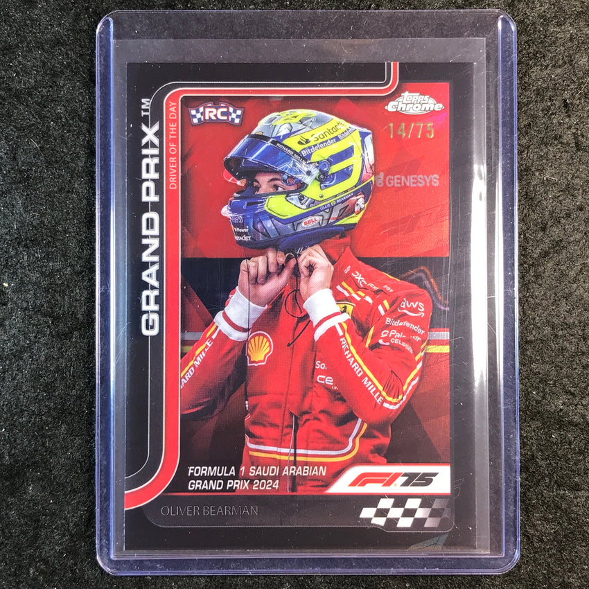 2025 Topps Chrome F1 OLIVER BEARMAN Rookie 75th Anniversary 14/75 #123