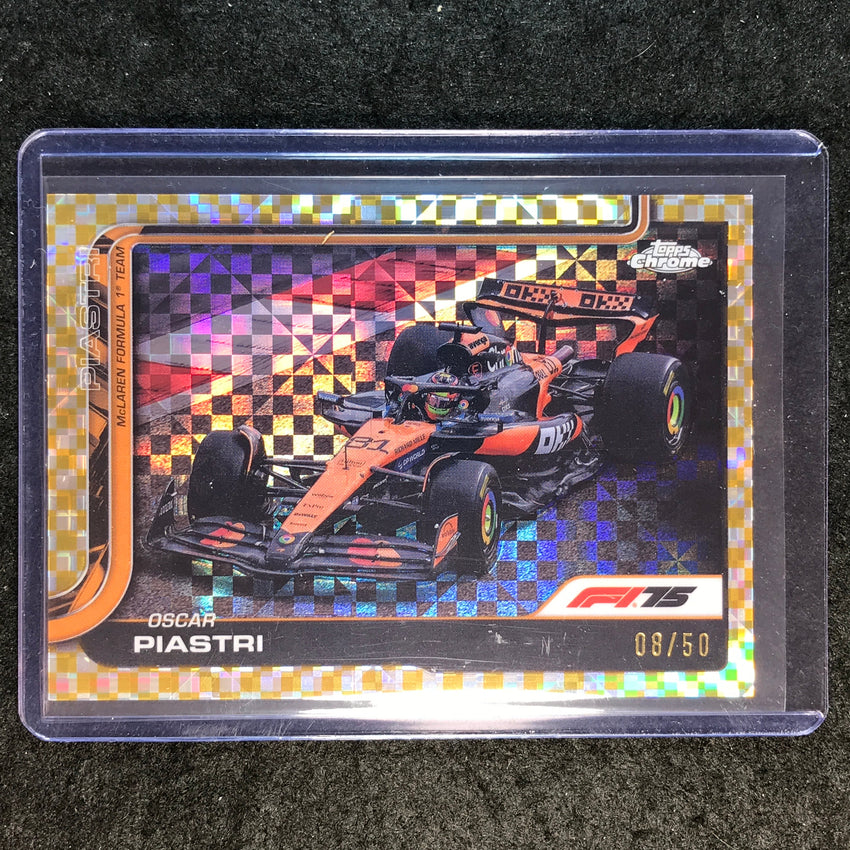 2025 Topps Chrome F1 OSCAR PIASTRI Gold Checker Flag 8/50 #78