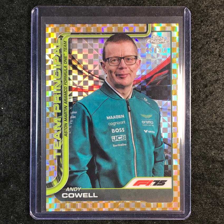 2025 Topps Chrome F1 ANDY COWELL Team Principal Gold Checker Flag 49/50 #196
