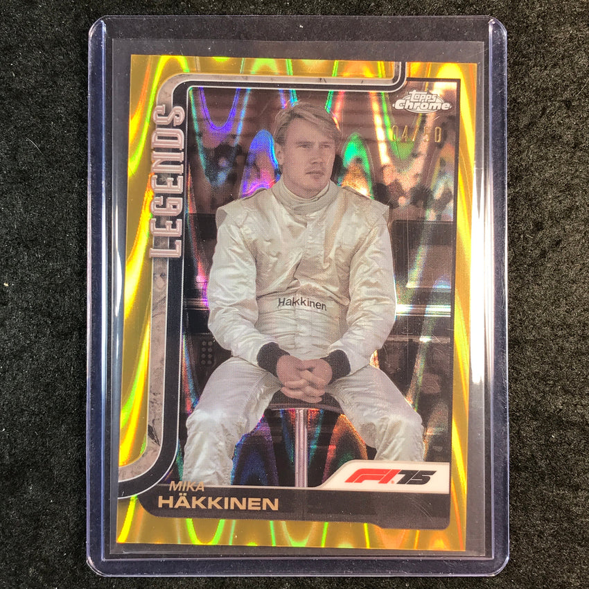 2025 Topps Chrome F1 MIKA HAKKINEN Legends Gold RayWave 4/50 #159