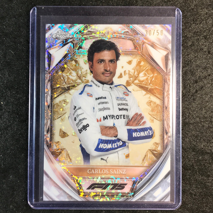 2025 Topps Chrome F1 CARLOS SAINZ Diamond 75th Anniversary Gold 30/50 #18