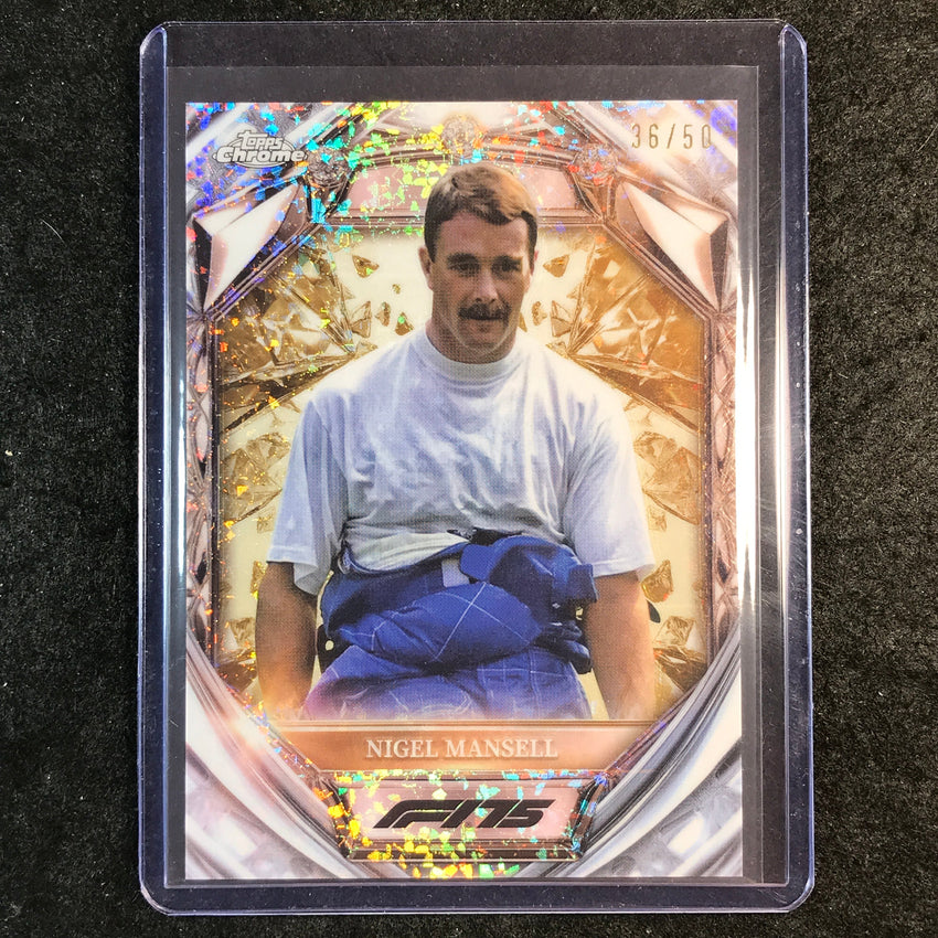 2025 Topps Chrome F1 NIGEL MANSELL Diamond 75th Anniversary Gold 36/50 #49
