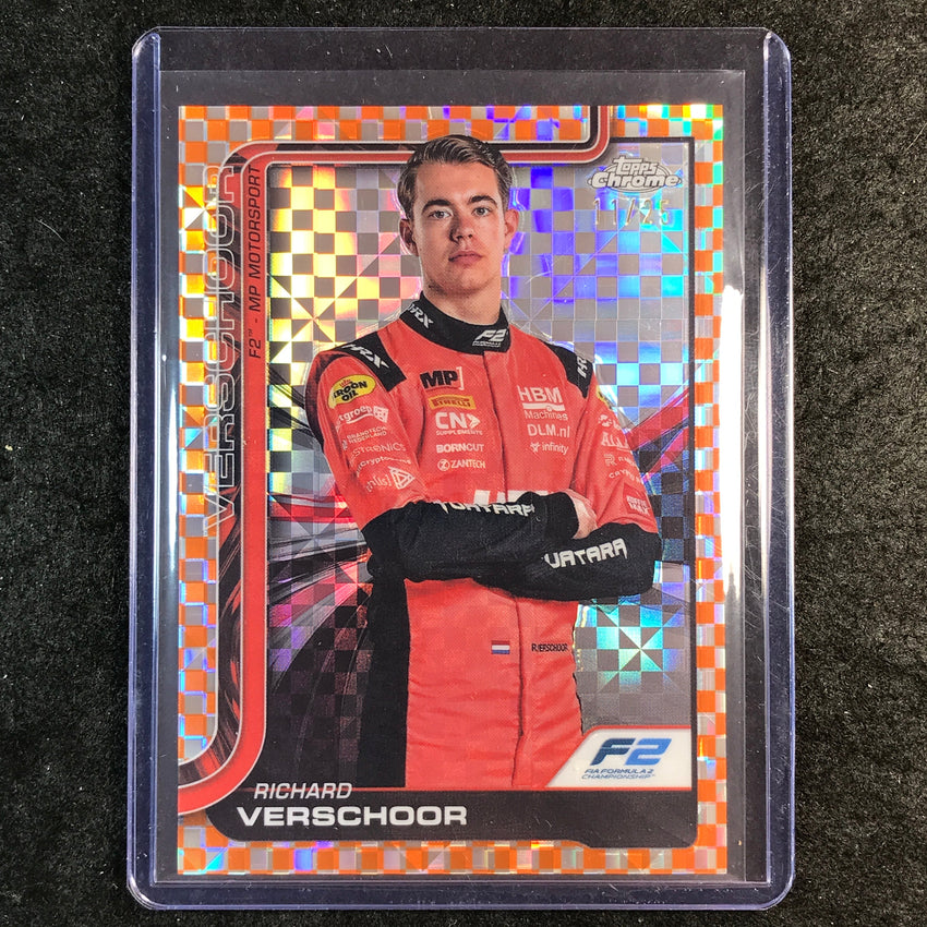 2025 Topps Chrome F1 RICHARD VERSCHOOR Orange Checker Flag 11/25 #25
