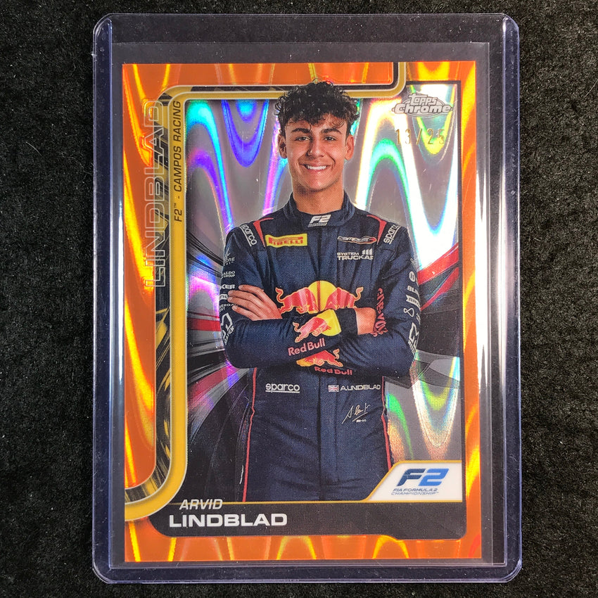 2025 Topps Chrome F1 ARVID LINDBLAD Orange RayWave 13/25 #23