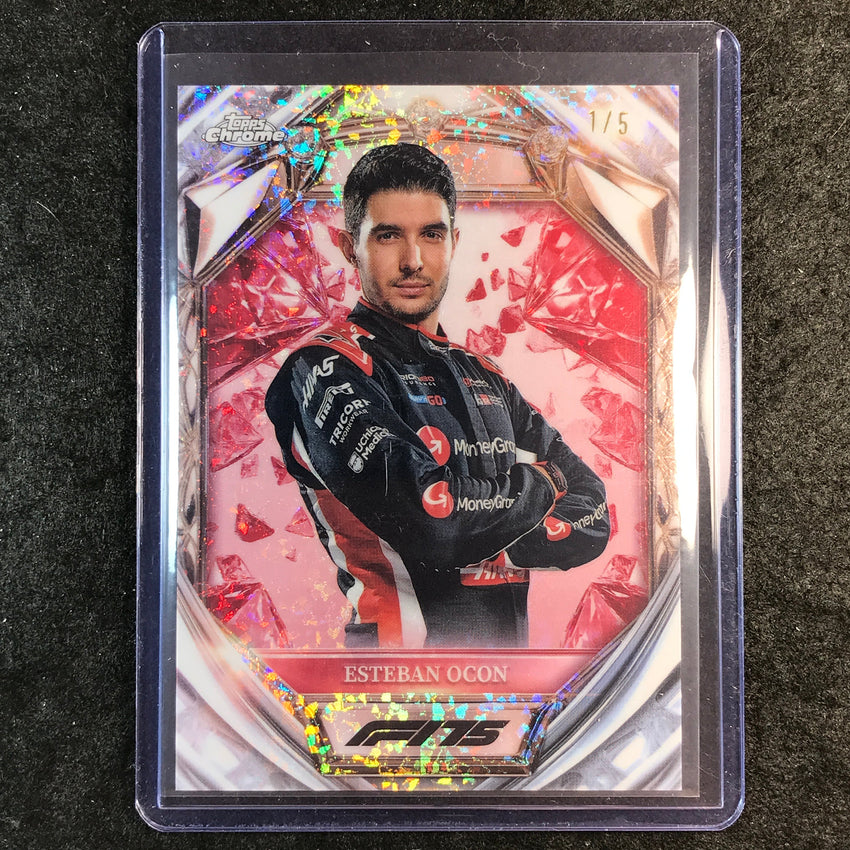 2025 Topps Chrome F1 ESTEBAN OCON Diamond 75th Anniversary Red 1/5 #13