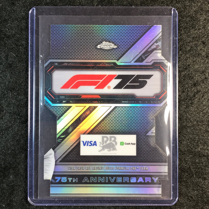 2025 Topps Chrome F1 VISA CASH APP RACING BULLS 75th Anniversary Logo SSP #17