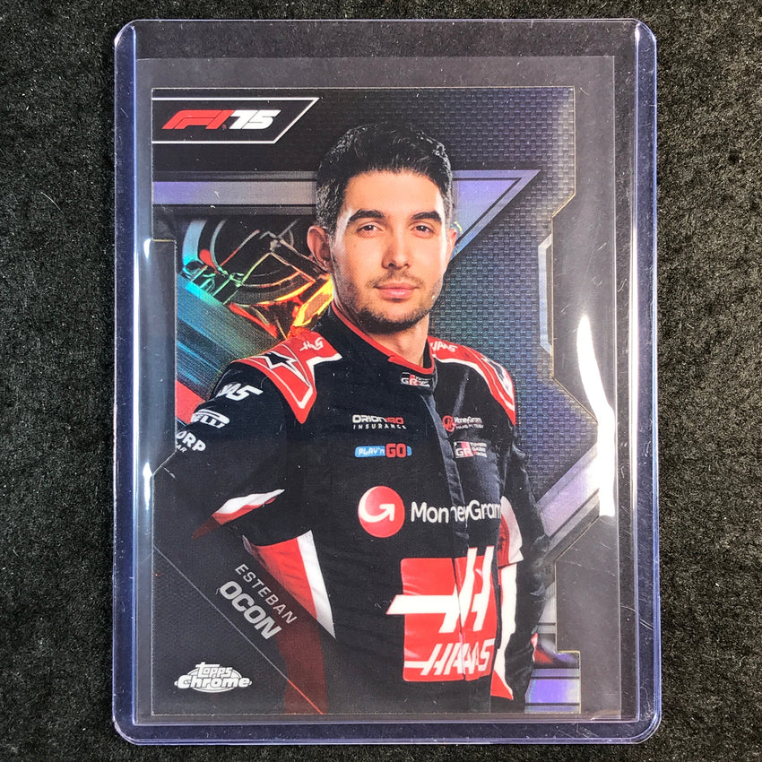 2025 Topps Chrome F1 ESTEBAN OCON 75th Anniversary Logo SSP #19