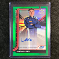 2025 Topps Chrome F1 LUKE BROWNING Chrome Autograph Green 2/99