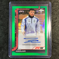 2025 Topps Chrome F1 ISACK HADJAR Chrome Rookie Autograph Green 9/99