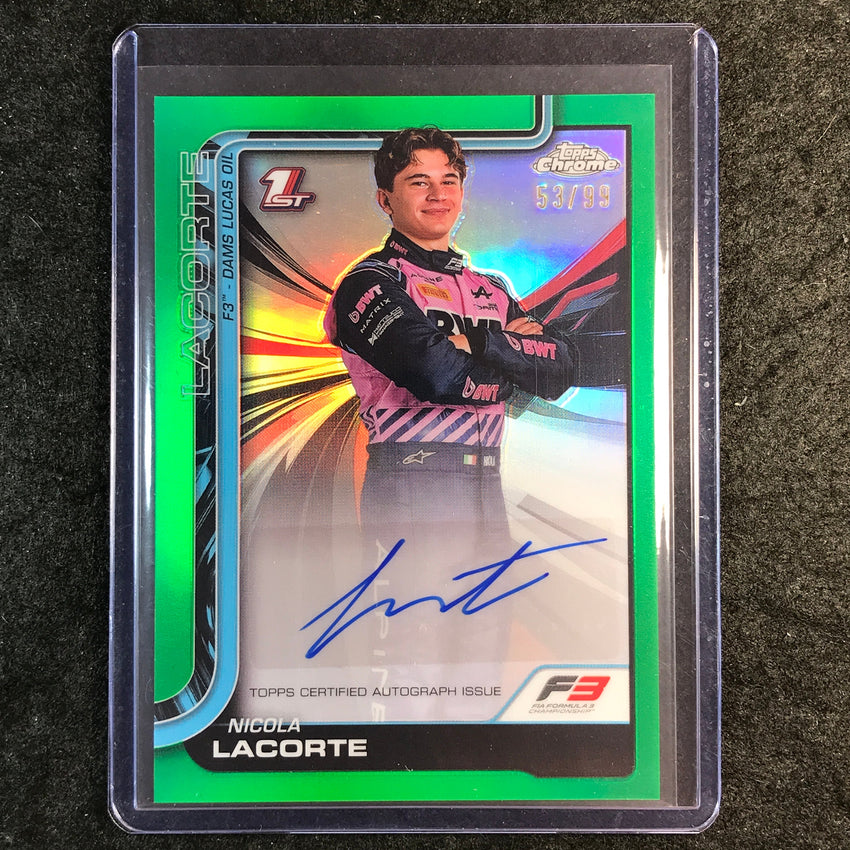 2025 Topps Chrome F1 NICOLA LACORTE Chrome Autograph Green 53/99