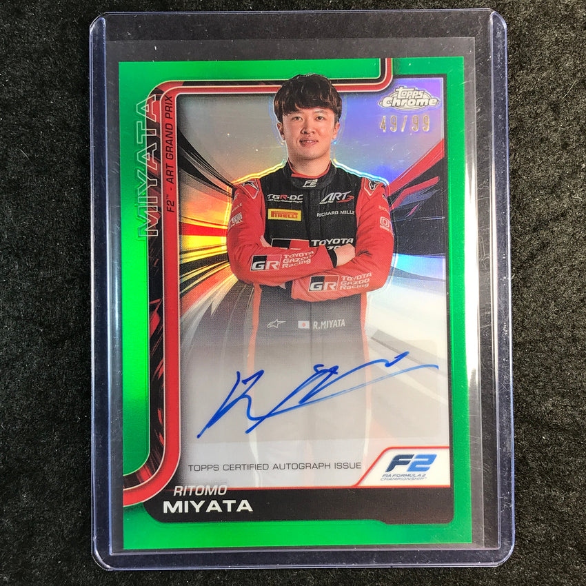 2025 Topps Chrome F1 RITOMO MIYATA Chrome Autograph Green 49/99