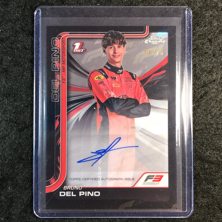 2025 Topps Chrome F1 BRUNO DEL PINO Chrome Autograph 75th Anniversary 54/75