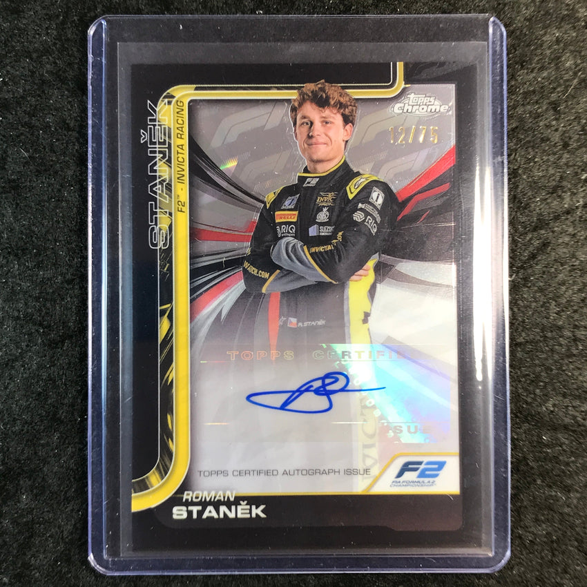 2025 Topps Chrome F1 ROMAN STANEK Chrome Autograph 75th Anniversary 12/75