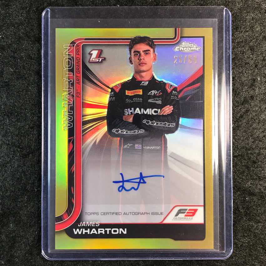 2025 Topps Chrome F1 JAMES WHARTON Chrome Autograph Gold 25/50