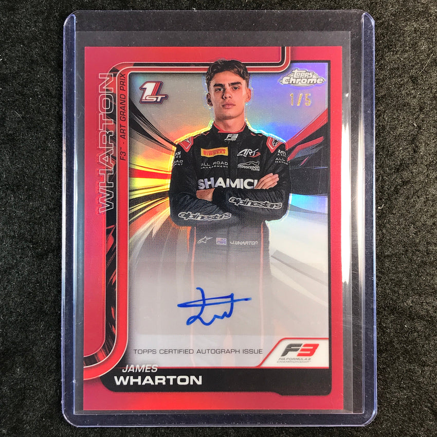 2025 Topps Chrome F1 JAMES WHARTON Chrome Autograph Red 1/5