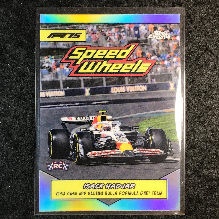 2025 Topps Chrome F1 ISACK HADJAR 1975 Speed Wheels Rookie #75-VCARB