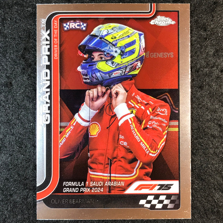 2025 Topps Chrome F1 OLIVER BEARMAN Rookie Base #123