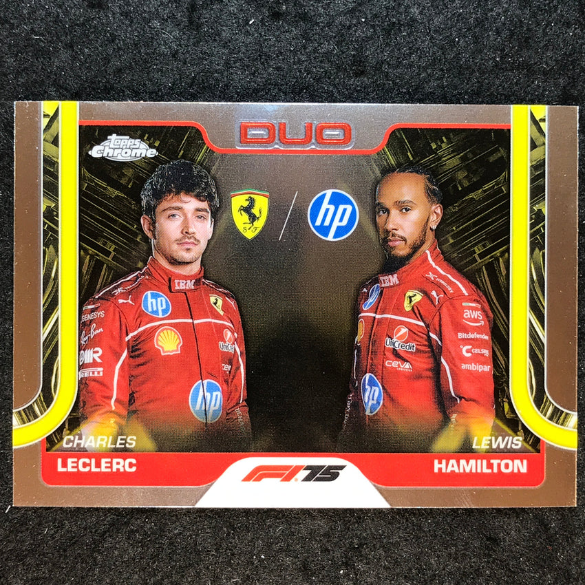 2025 Topps Chrome F1 CHARLES LECLERC LEWIS HAMILTON Base Duo Cards #165