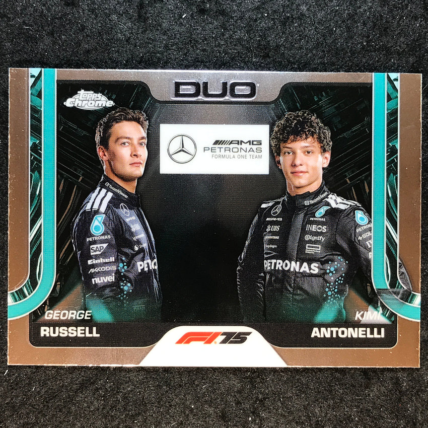 2025 Topps Chrome F1 GEORGE RUSSELL KIMI ANTONELLI Base Duo Cards #167
