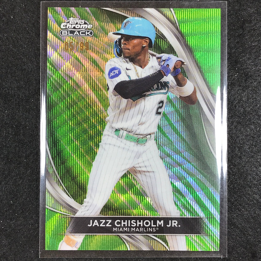 2024 Topps Chrome Black MLB JAZZ CHISHOLM JR. Base Green Wave 5/99