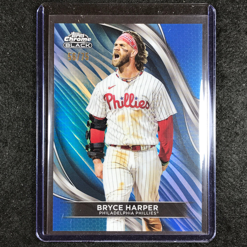 2024 Topps Chrome Black MLB BRYCE HARPER Base Blue 56/75