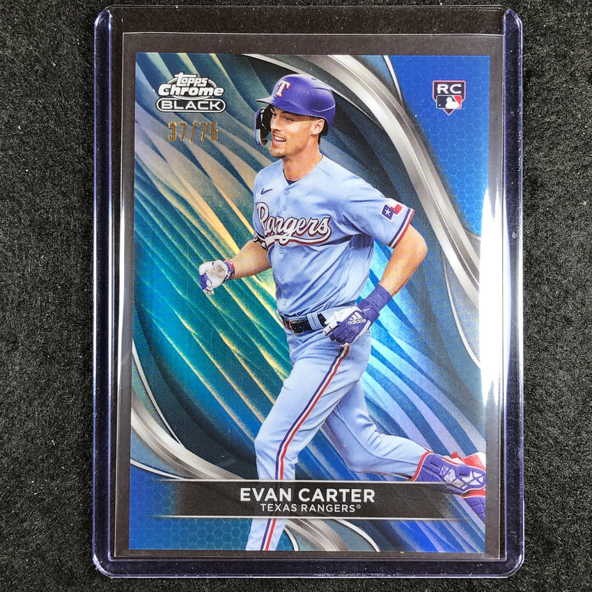 2024 Topps Chrome Black MLB EVAN CARTER Rookie Base Blue 37/75
