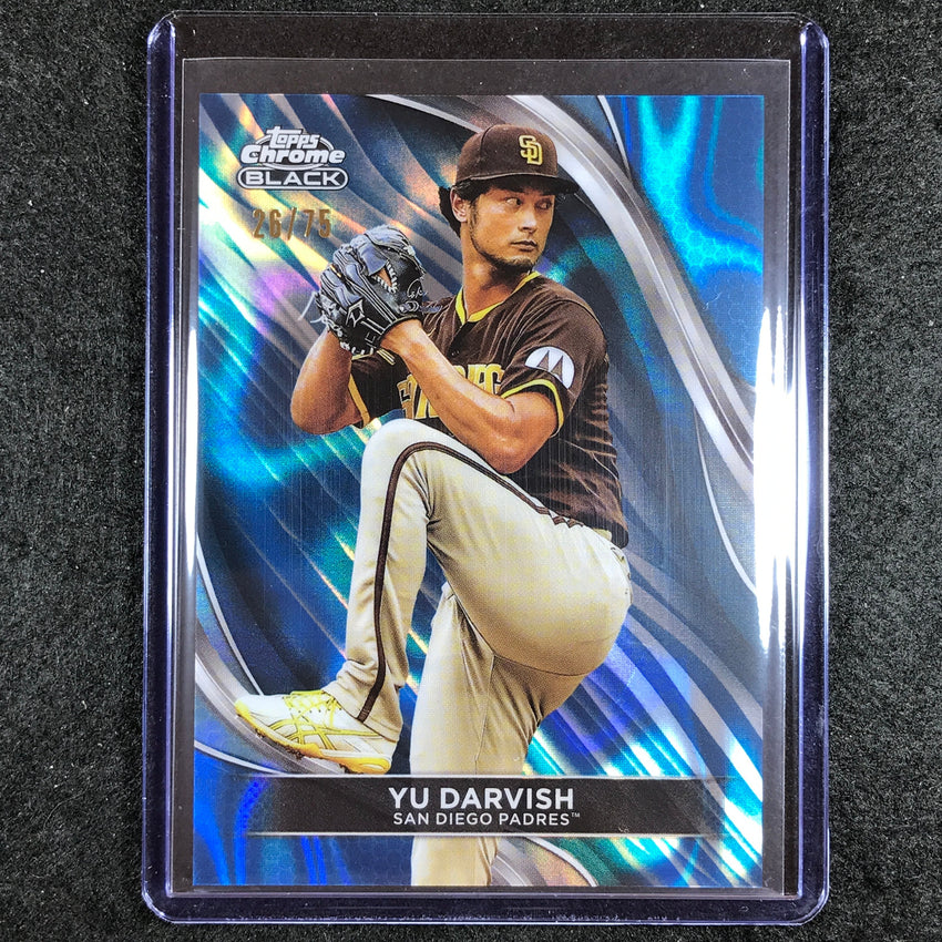 2024 Topps Chrome Black MLB YU DARVISH Base Blue Lava 26/75