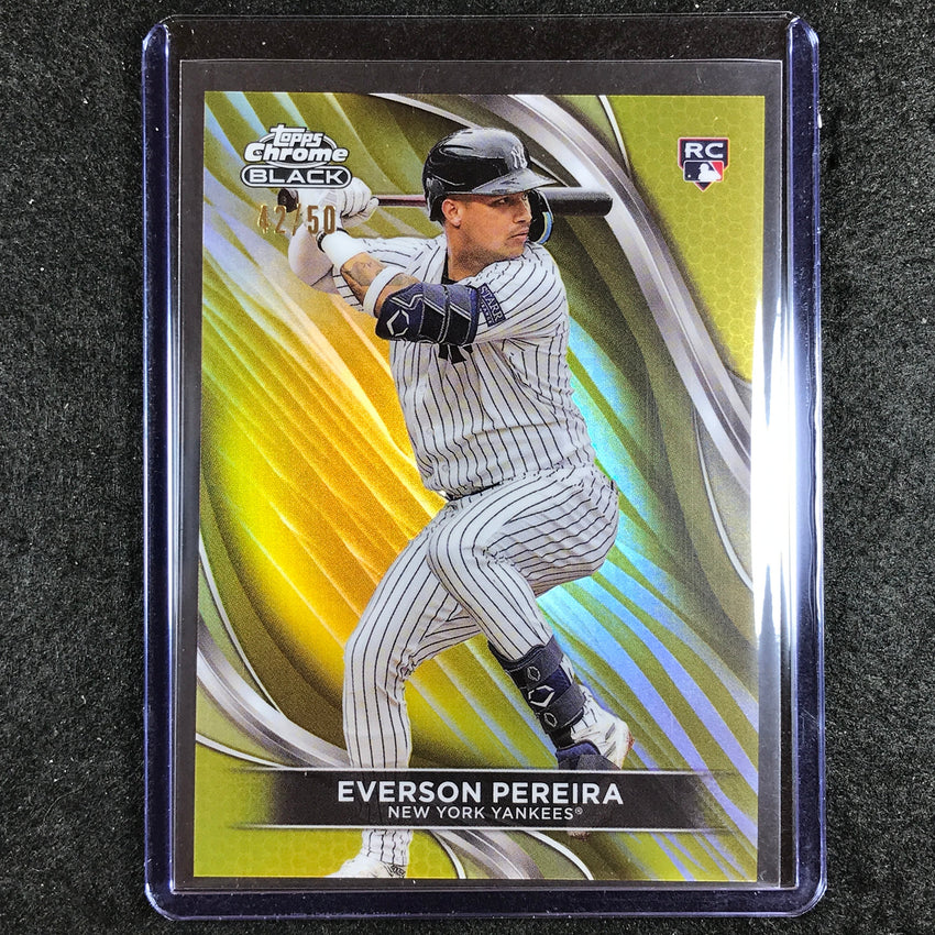 2024 Topps Chrome Black MLB EVERSON PEREIRA Rookie Base Gold 42/50