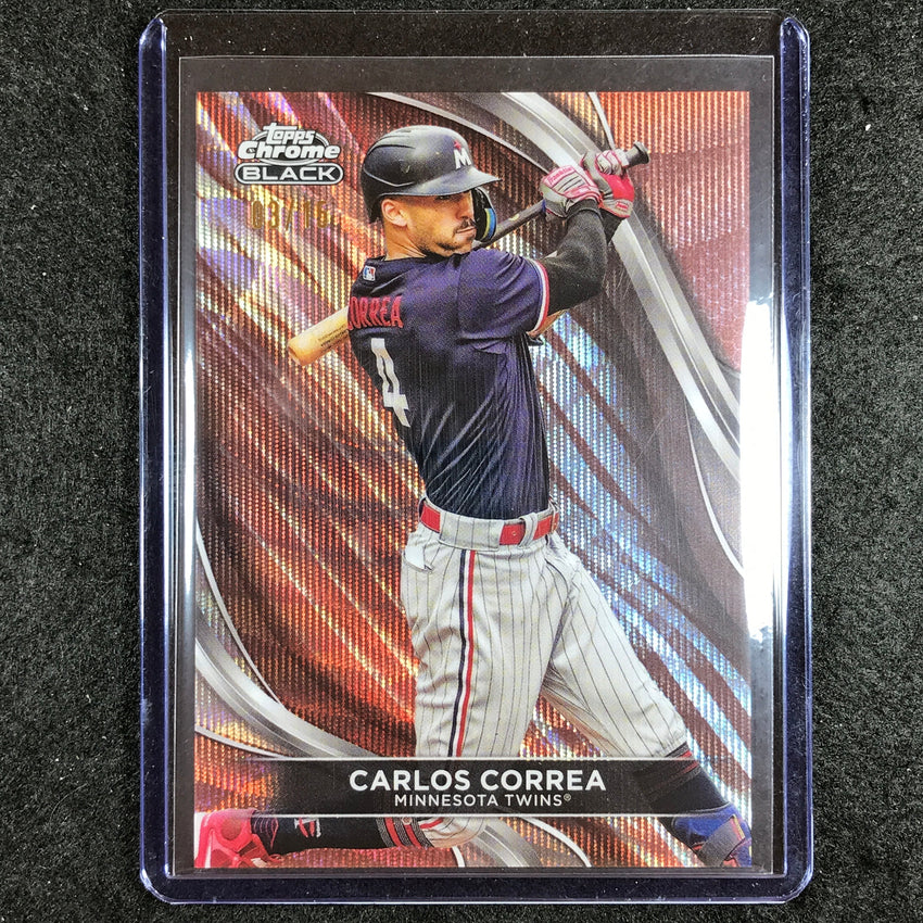 2024 Topps Chrome Black MLB CARLOS CORREA Base Rose Gold Wave 3/15