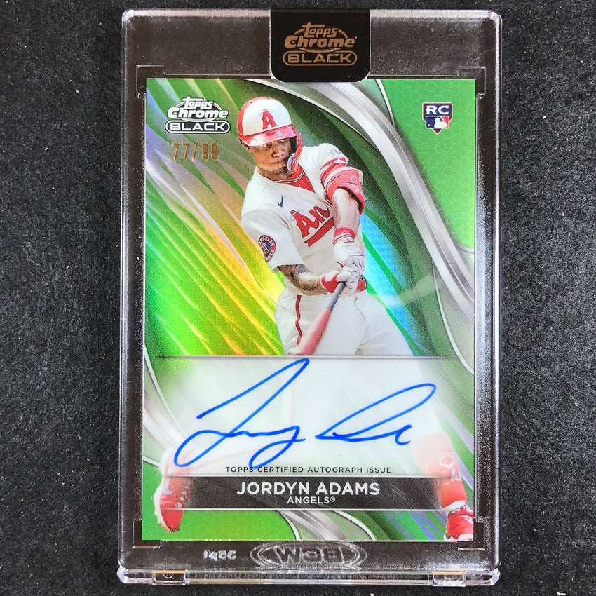 2024 Topps Chrome Black MLB JORDYN ADAMS Base Rookie Auto Green 77/99