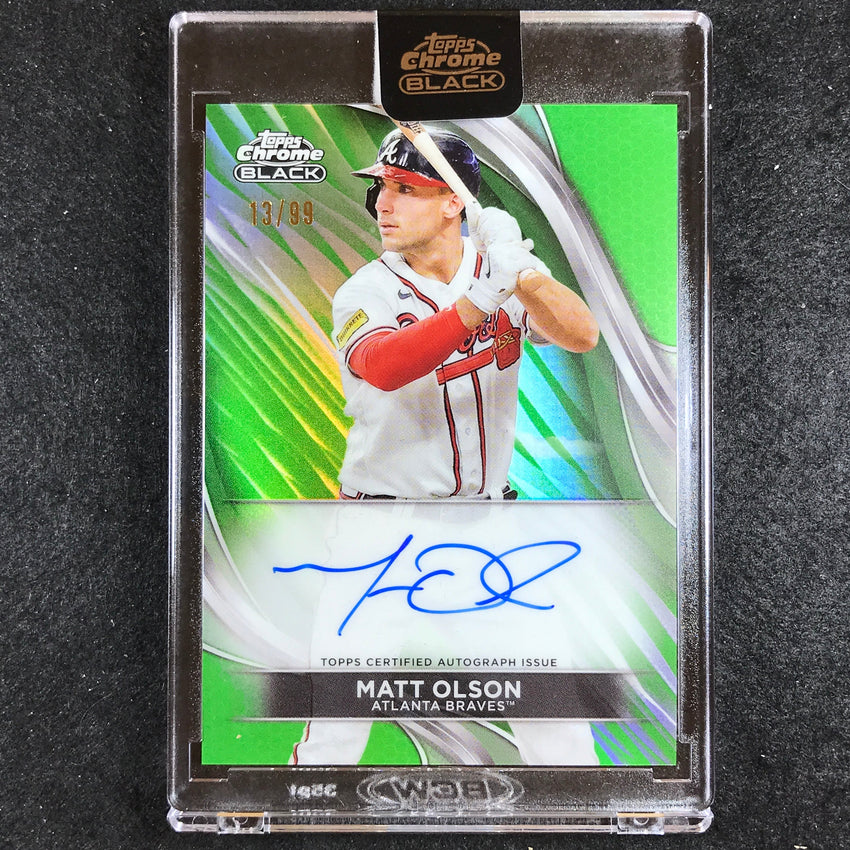 2024 Topps Chrome Black MLB MATT OLSON Base Auto Green 13/99