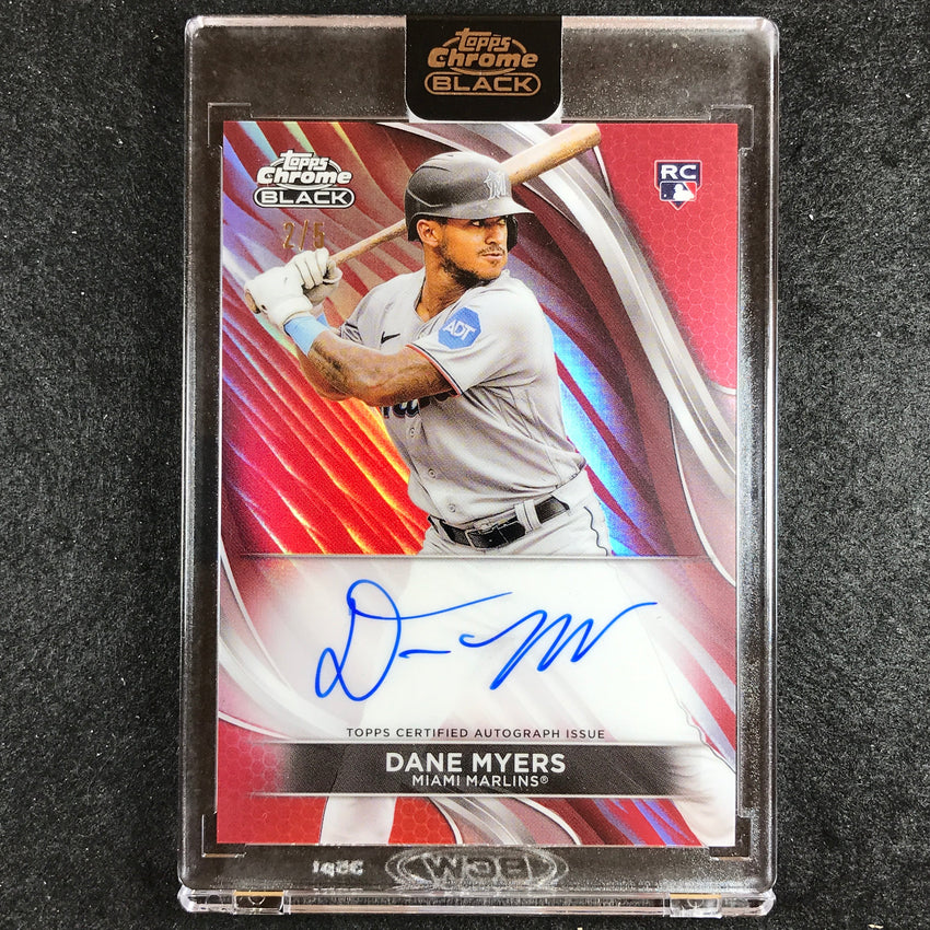 2024 Topps Chrome Black MLB DANE MYERS Base Rookie Auto Red 2/5