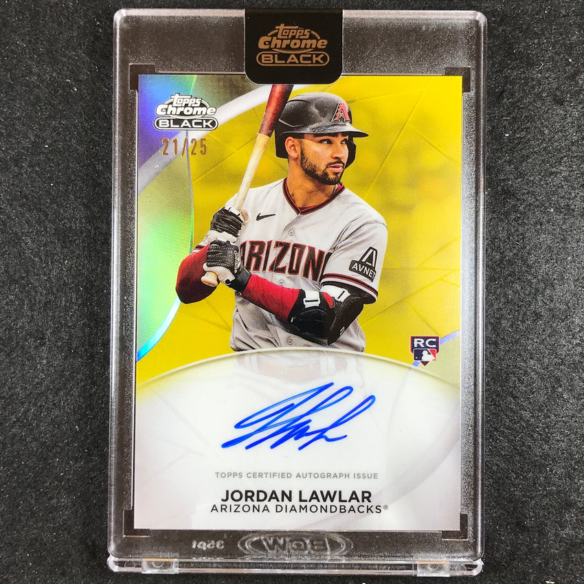 2024 Topps Chrome Black MLB JORDAN LAWLAR Ivory Rookie Auto Gold Trimming 21/25