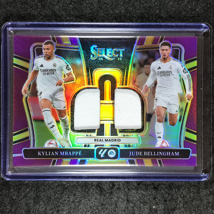 2024-25 Select La Liga KYLIAN MBAPPE BELLINGHAM Dual Swatches Jersey Purple 1/49