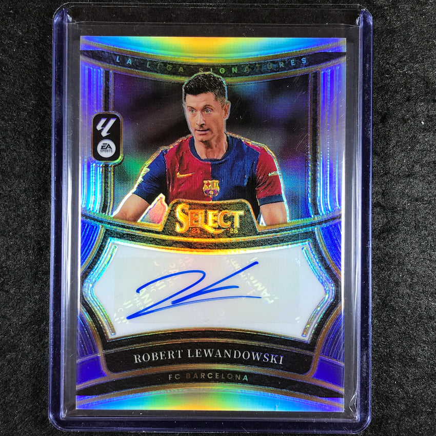 2024-25 Select La Liga ROBERT LEWANDOWSKI Signatures Auto Silver Prizm #RL