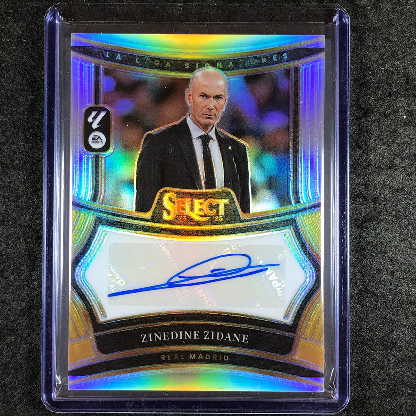 2024-25 Select La Liga ZINEDINE ZIDANE Signatures Auto Silver Prizm #ZZ