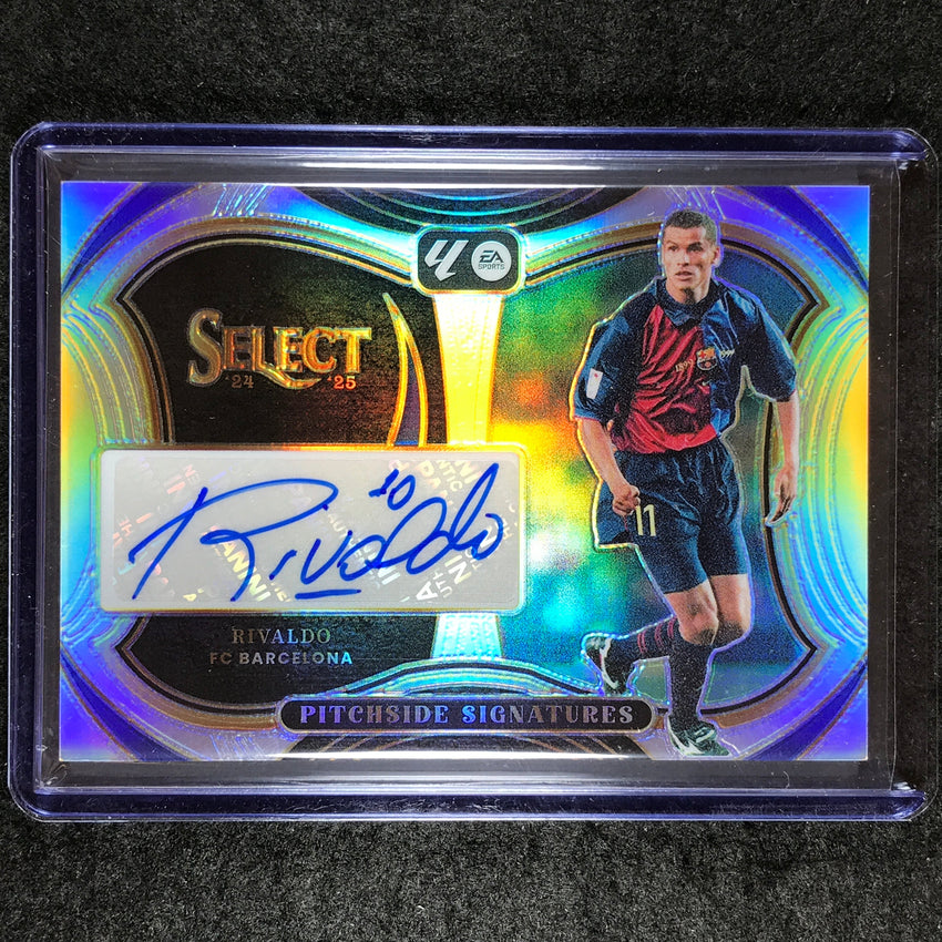 2024-25 Select La Liga RIVALDO Pitchside Signatures Auto Silver Prizm #R