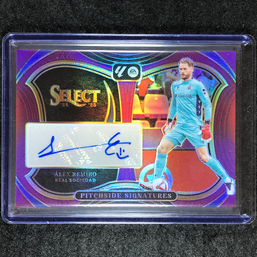 2024-25 Select La Liga ALEX REMIRO Pitchside Signatures Auto Purple 36/49