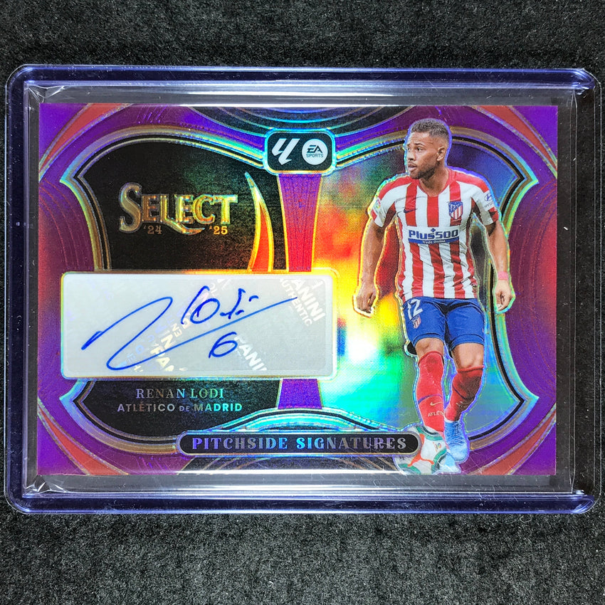 2024-25 Select La Liga RENAN LODI Pitchside Signatures Auto Purple 9/49