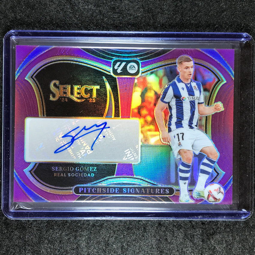 2024-25 Select La Liga SERGIO GOMEZ Pitchside Signatures Auto Purple 3/49