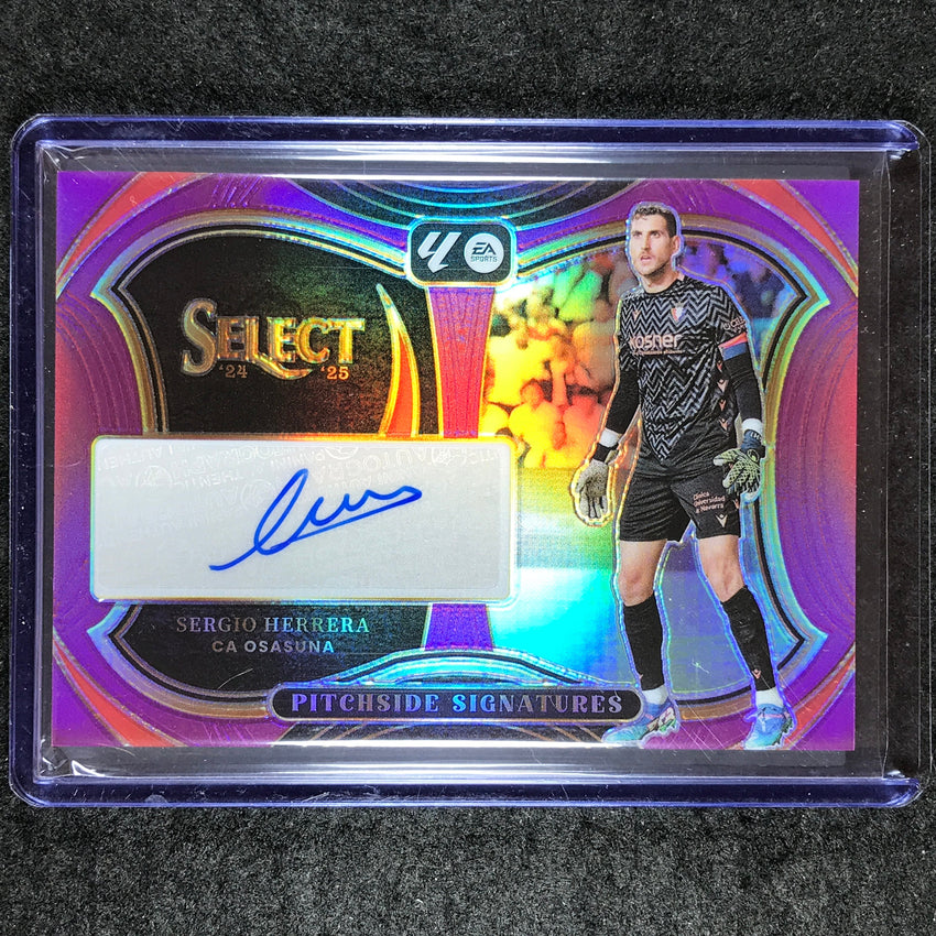 2024-25 Select La Liga SERGIO HERRERA Pitchside Signatures Auto Purple 21/49