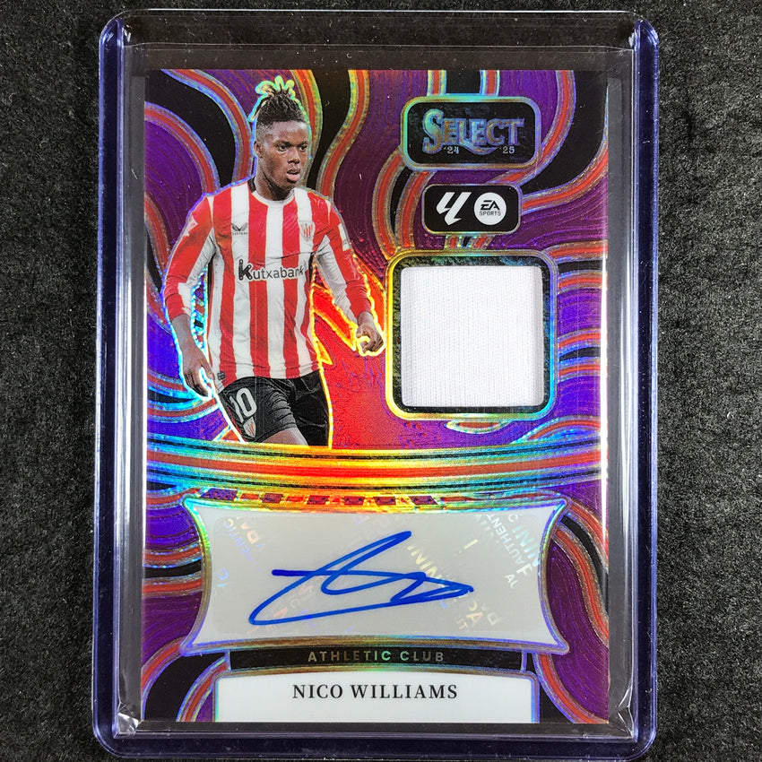 2024-25 Select La Liga NICO WILLIAMS Autographed Memorabilia Jersey Purple 2/30