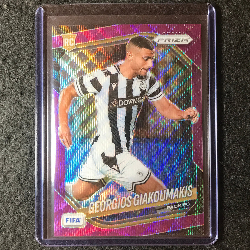 2025-26 Prizm FIFA GEORGIOS GIAKOUMAKIS Rookie Purple Wave 13/49 #42