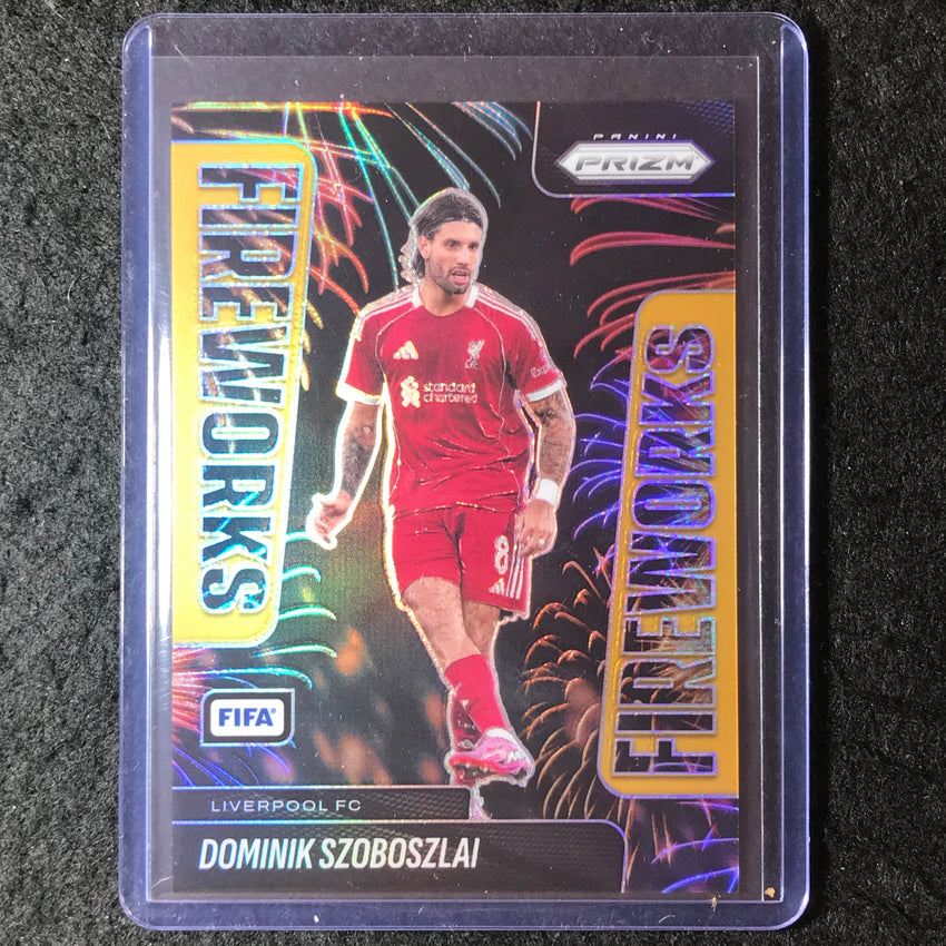 2025-26 Prizm FIFA DOMINIK SZOBOSZLAI Fireworks Gold Prizm 8/10